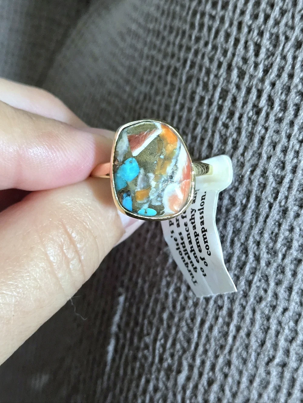 Shivam Misshapened Copper Turquoise Ring💍 - NWT